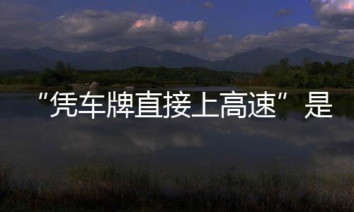 的信读息解凭直接准确车牌上高速是不