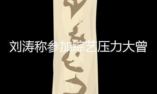 刘涛力大 现像是谢娜退出曾想在偶称参艺压加综