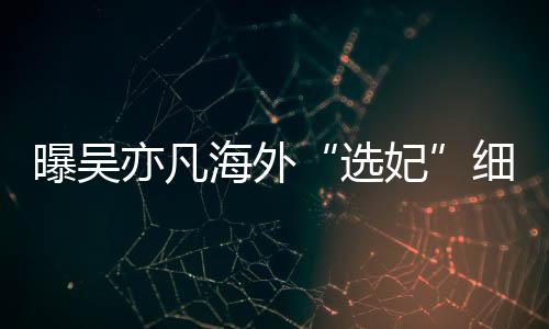 选细节星座曝吴 问女生年纪亦凡收手机海外妃