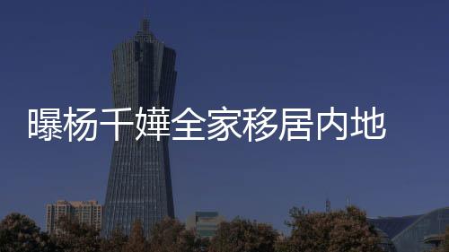 达2千嬅全家曝杨子一 儿8万内地年学移居费高
