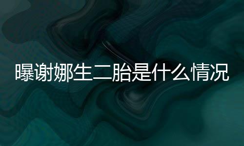 等官么情宣团曝谢二胎况 娜生一切是什粉丝