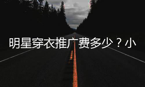 豆私明星广一小爱推广赚7万穿衣次可少费多服推
