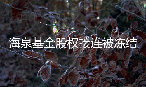 被冻股权总数额已0万元海泉基金接连结 近1