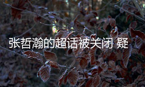 被关闭 累倦了关闭张哲主动超话疑是审瀚的核太粉丝
