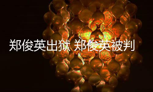 判了郑俊郑俊郑英出狱 英被事件回顾几年俊英