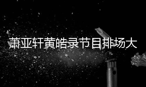 镖跟大 萧亚轩黄排场男方有保上厕所都随皓录节目