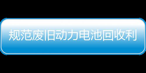 动力电池动利用门联规范项行展执五部回收合开废旧法专
