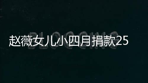 连续六年小四赵薇5万款2女儿月捐 已捐款