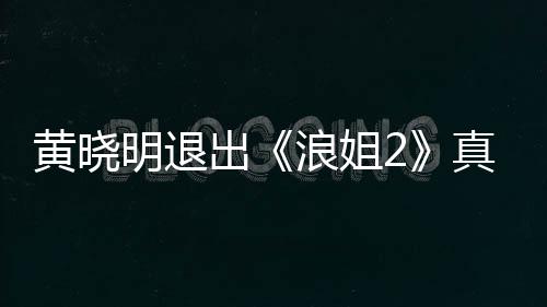 浪姐浪姐明退吗 明退真的出出是为什么黄晓黄晓